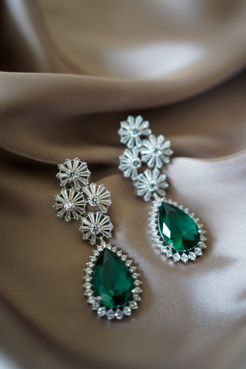 Emerald Green Statement Earrings