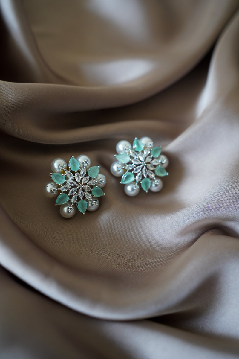 Mint Green and Silver Studs