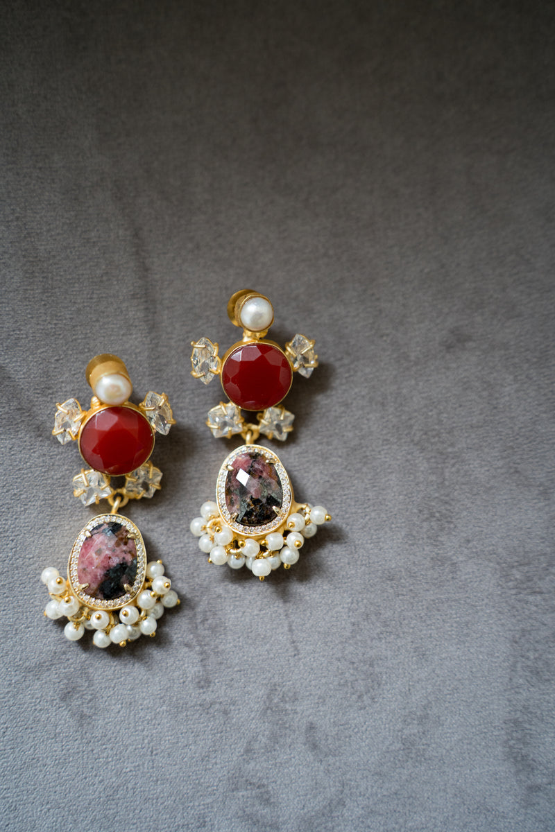 Red Detailed Earrings