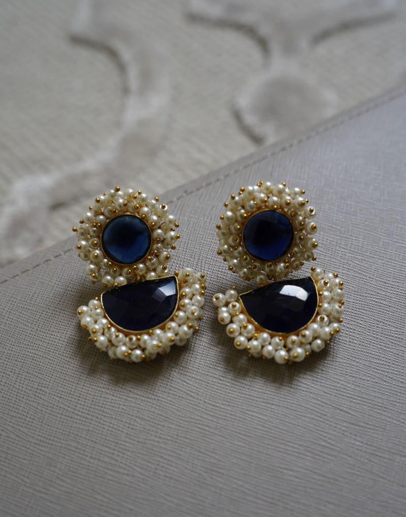 Navy Blue Sehri Earrings