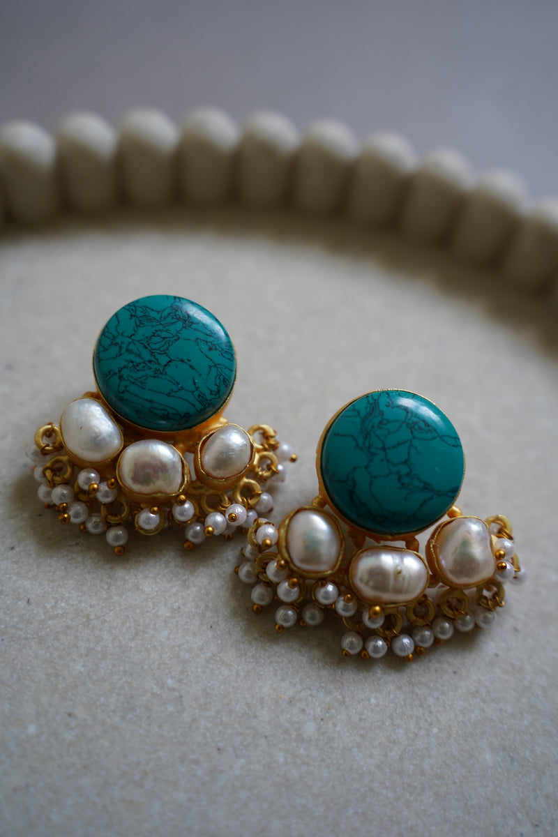 Turquoise Stone Statement Studs