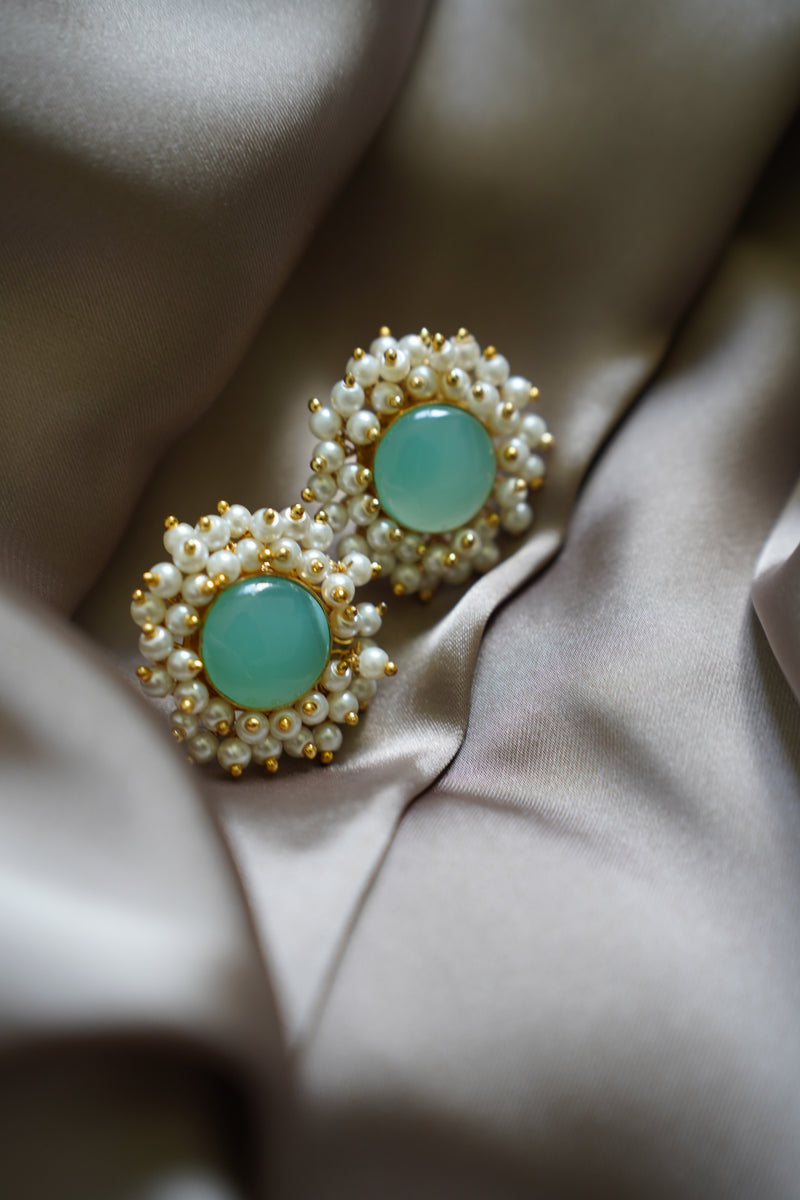 Aqua Pearl Studs