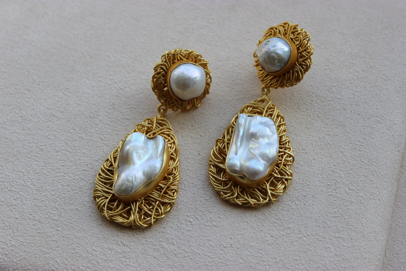 Natural stone statment earrings